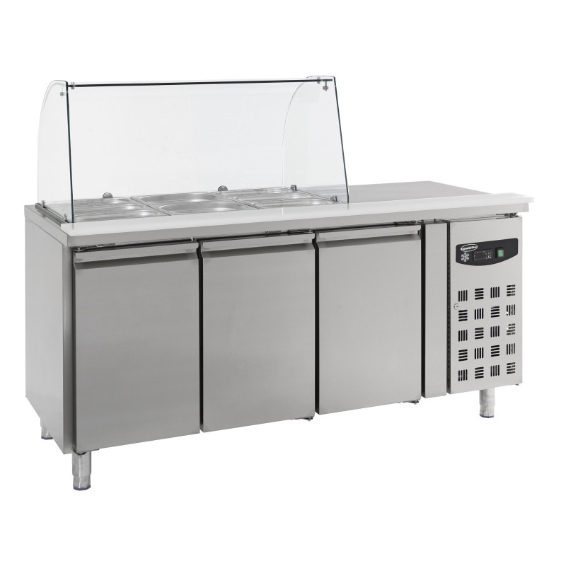 Table réfrigérée avec verre 3 portes - Combisteel