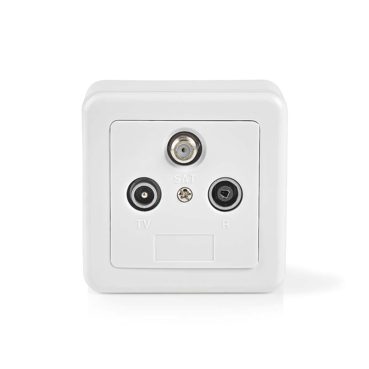 Nedis Antennen Enddose - 1x F-Connector Female / 1x IEC Connector Female / 1x IEC Connector Male - 75 Ohm - Return path - Silber / Weiss