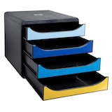 thumbnail of Exacompta 3104202D BEE BLUE, Schubladenbox mit 4 Schubfächern BIG BOX - Farben sortiert