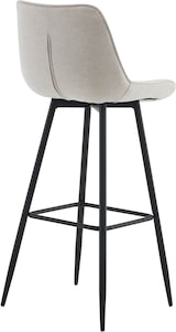 thumbnail of Décoshop26 - Barhocker x1 mit dekorativer Quadratsteppung cremefarbener Stofffußstütze und vier Metallbeinen 10_0006135