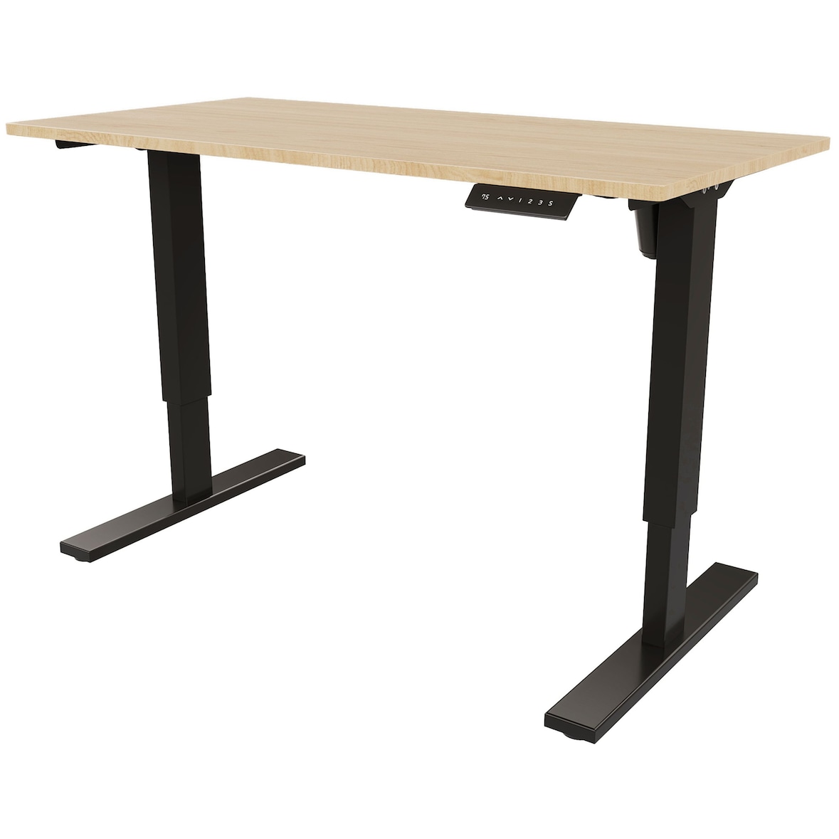 Bisley E-StarterTech elektrisch höhenverstellbarer Schreibtisch 140x80 cm in eiche - Elektrischer Tisch höhenverstellbar mit Memory-Funktion