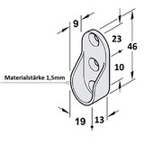 thumbnail of Kleiderstange Stahlrohr verchromt ovale Garderobenstange Halterungen 1,15 Meter