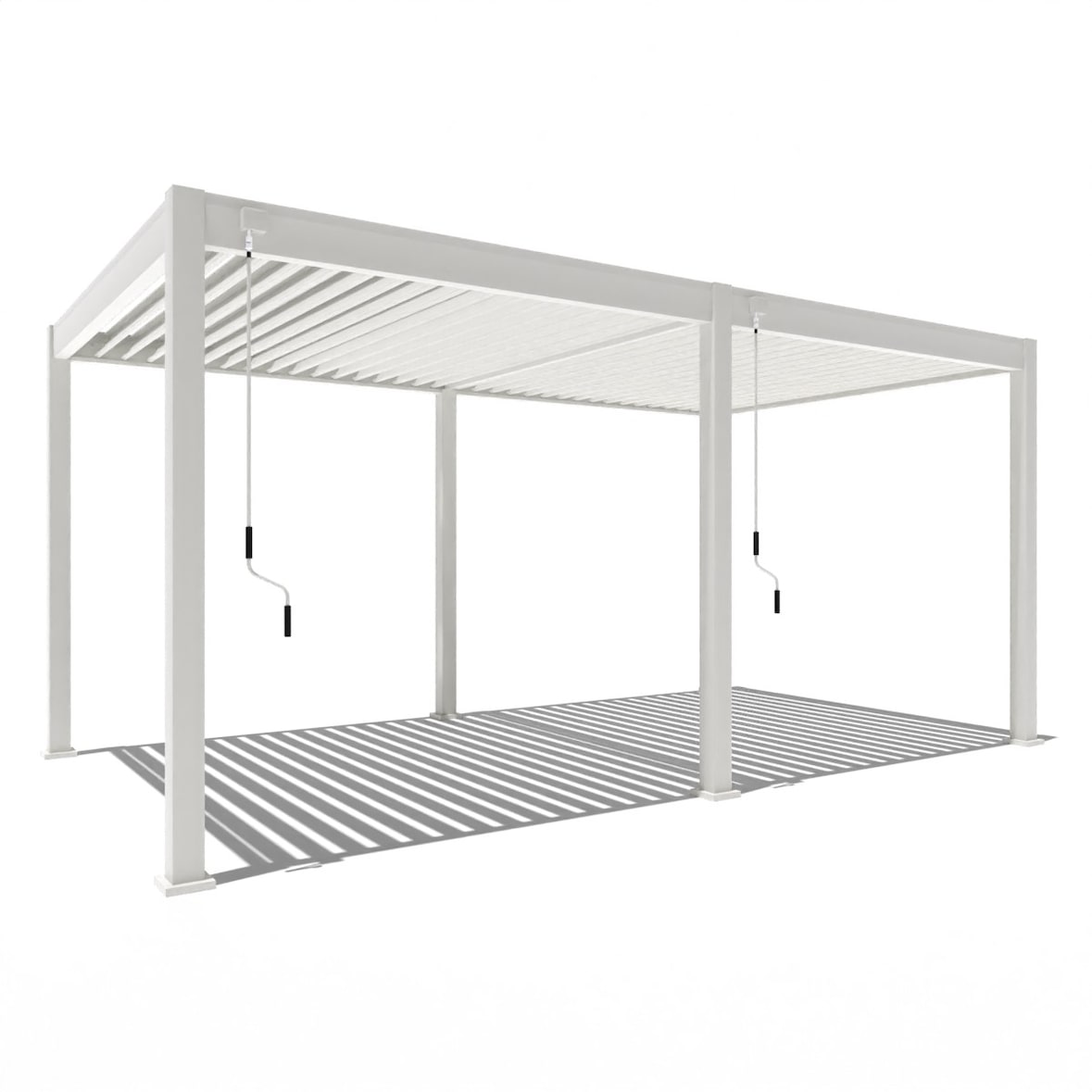 Weide Classic | Pergola Aluminium freistehend | 3 x 5,3 M | Lamellendach weiß