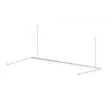 thumbnail of Alu Duschvorhangstange Weiss 70x165x70 cm barrierefrei passend für Badewanne, U-Form, inkl. Deckenhalterungen, inkl. Ringe
