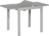 thumbnail of Merxx Carrara Set 3tlg., 2 Klappsessel, 1 Ausziehtisch 80 (120) x 90 cm, Aluminium/Textilbespannung, silber/taupe