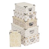 thumbnail of Lot de 6 Boîtes de rangement coins en métal déco Ballet doré