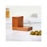 thumbnail of alessi palillero de madera y acero cromado, altura 9 cm, ancho 12 cm, profundidad 9 cm.