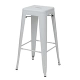 thumbnail of Conjunto de 4 bancos de bar HWC-A73, banco de bar, banco de balcão, design industrial em metal empilhável ~ branco