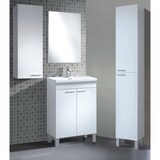 thumbnail of Dmora Badezimmersäule Hollywood, Säulenschrank für Badezimmer mit 2 Türen, Hängeschrank mit 2 Einlegeböden, 30x25h182 cm, Glänzend Weiß