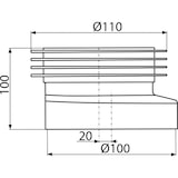 thumbnail of Alcadrain A990 WC-Anschlussmanschette exentrisch DN110 weiß