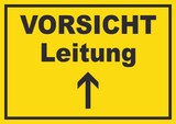 thumbnail of Vorsicht Leitung mit Richtungspfeil oben Schild A3 (297x420mm)