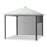 thumbnail of Solarpavillon LINA 3x3 m grau mit LED und Gittergewebe-Rollos