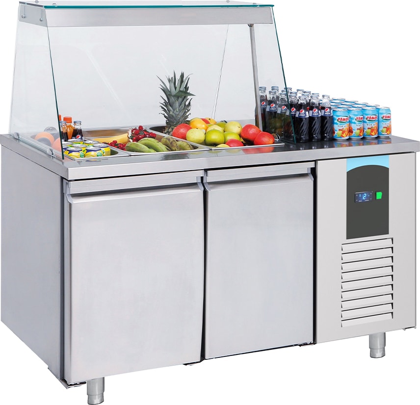 Saladette 2 portes 3x 1/1GN récipient - Combisteel