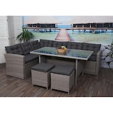 thumbnail of Décoshop26 - Ensemble complet de salon de jardin terrasse balcon véranda en polyrotin gris coussin gris foncé avec tabouret x2 04_0003046
