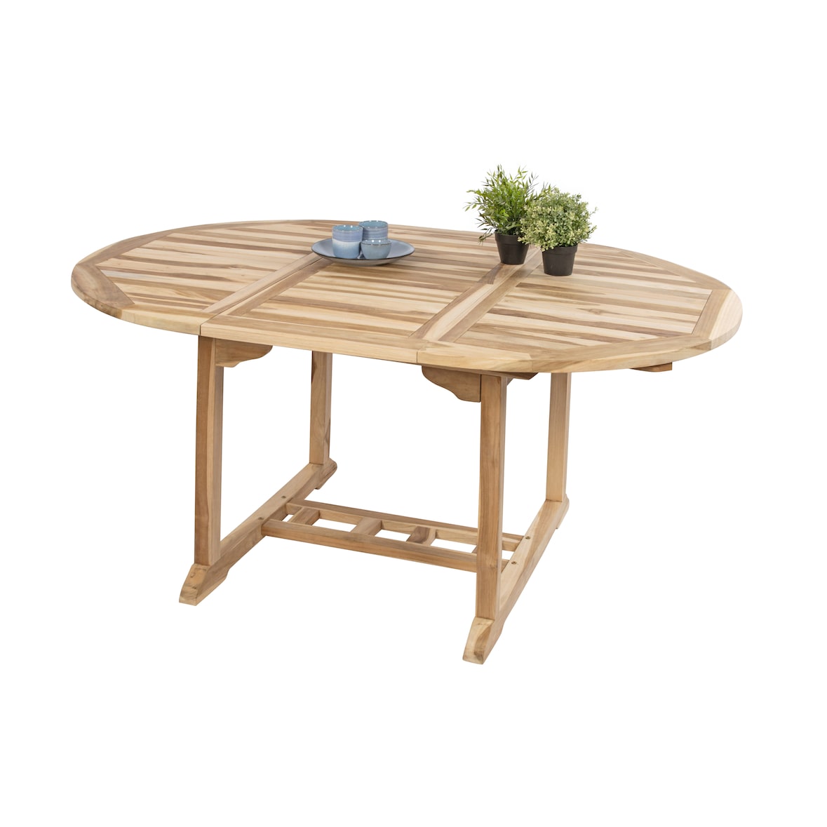 Gartentisch ausziehbar Teak Holz 120 - 170 cm oval BORNEO