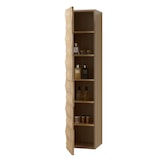 thumbnail of BELVIT ARGENA Hochschrank 160cm Helle Eiche Wellenmuster 2 Türen Grifflos Softclose Reversibel Multiplex Eschenfurnier