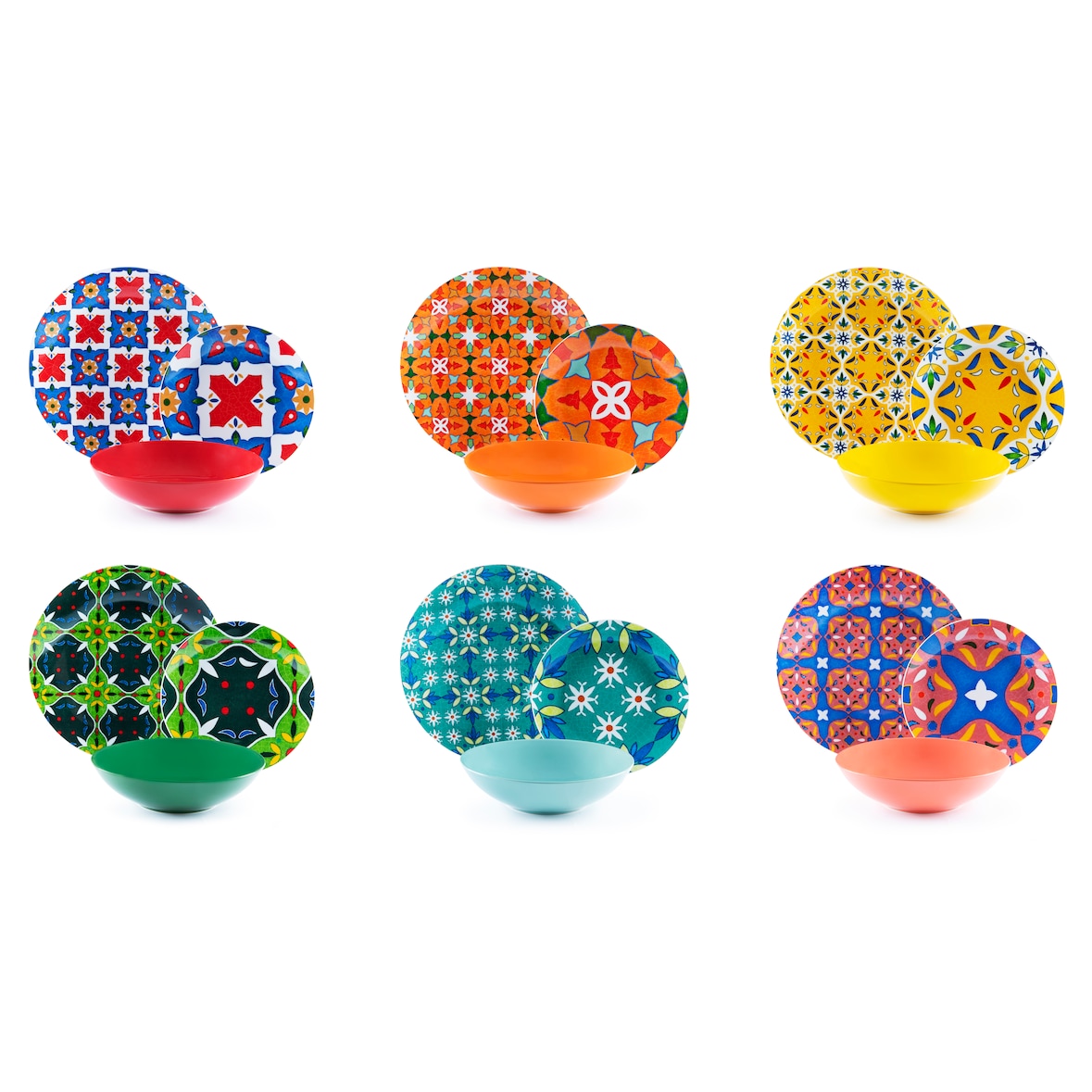 Excelsa servizio piatti 18 pezzi Ankara porcellana multicolor