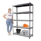 thumbnail of PROREGAL Schwerlastregal METAL BEAST FIVE | HxBxT 200x210x60cm | Fachlast 500kg | Grau | Regal Standregal Werkstattregal Lagerregal Kellerregal