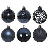 thumbnail of Weihnachtsbaumkugeln Kunststoff Ornamente Ø 6 cm 37 Stück blau mix