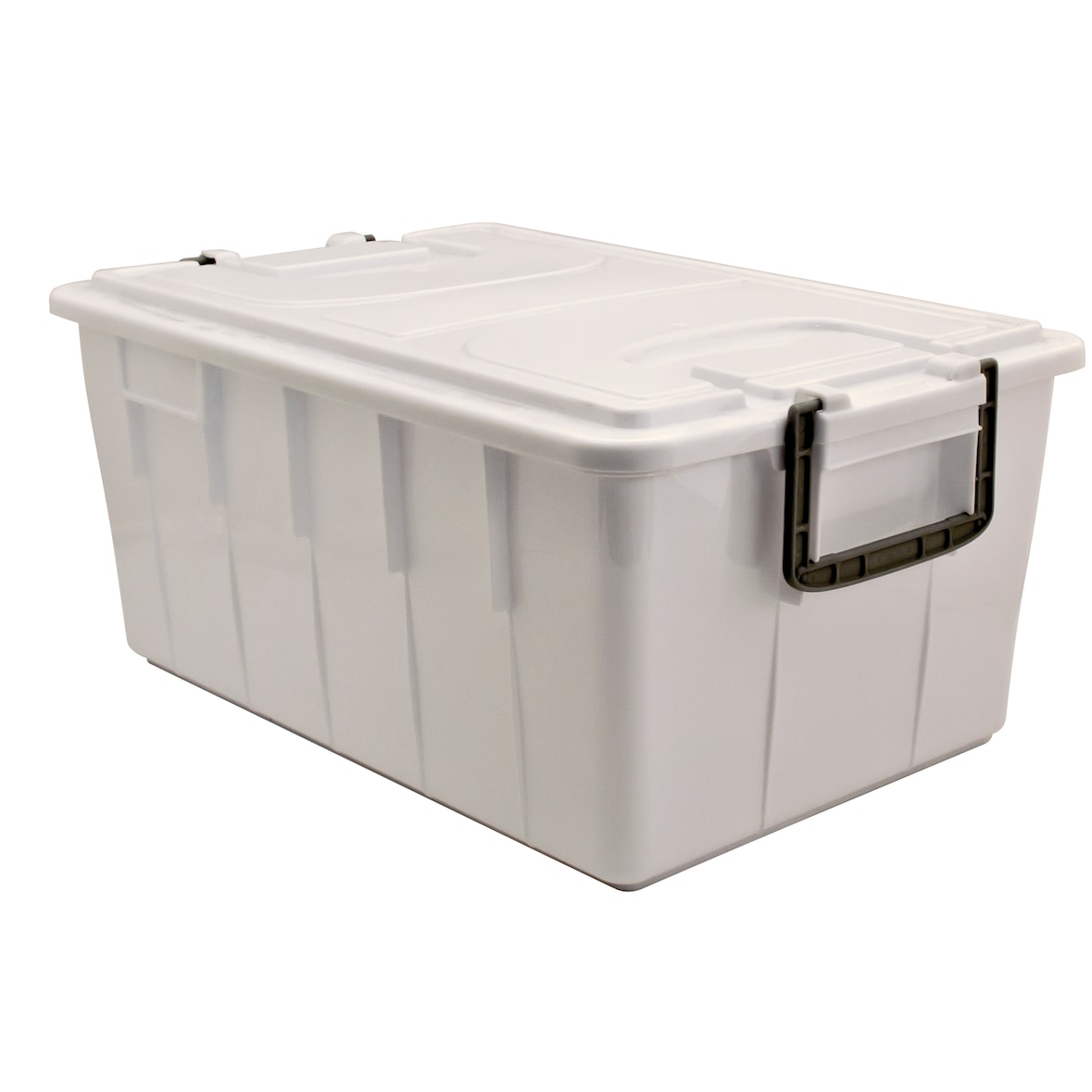 Cassa in PP (Polipropilene) modello Food Box con coperchio e idonea al contatto con alimenti - Capacità 40 litri - Bianco