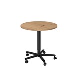 thumbnail of Hammerbacher-Säulenhubtisch 80cm rund Asteiche/Schwarz-VST08/R/D