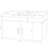 thumbnail of Wastafel + wastafelmeubel HWC-D16, wastafel Wastafel, hoogglans 90cm ~ grijs
