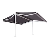 thumbnail of Store double pente Mabay 4,14x2x2,00 M Intersun Motorisé à télécommande (Blanc satiné RAL9010 - Gris foncé 300g/m²)