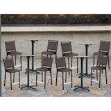 thumbnail of METRO PROFESSIONAL Gastro Klapptisch höhenverstellbar Massini, Alu, HPL Tischplatte, Steinoptik, Ø 60 x 75 - 110 cm, steingrau