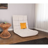 thumbnail of Poltrona de chão HWC-N43, poltrona de chão reclinável com almofada dobrável 6 posições de reclinação, estrutura robusta em veludo ~ cinzento-creme