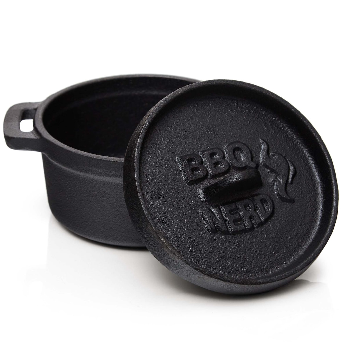 BBQ-Nerd® Mini Dutch Oven | Kleiner Gusseisentopf mit Deckel 11x5cm für Grill, Feuerstelle, Backofen, Herd ? Serviertopf Kochtopf Schmortopf