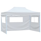 thumbnail of vidaXL Partytent met 3 zijwanden inklapbaar 3x4 m staal wit