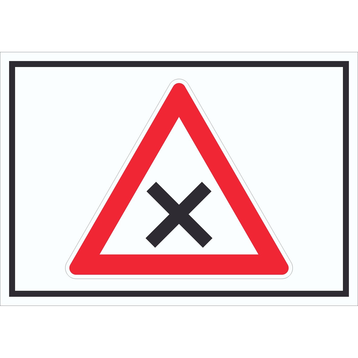 Schild Achtung Kreuzung Vorfahrt rechts Symbol A6 (105x148mm)