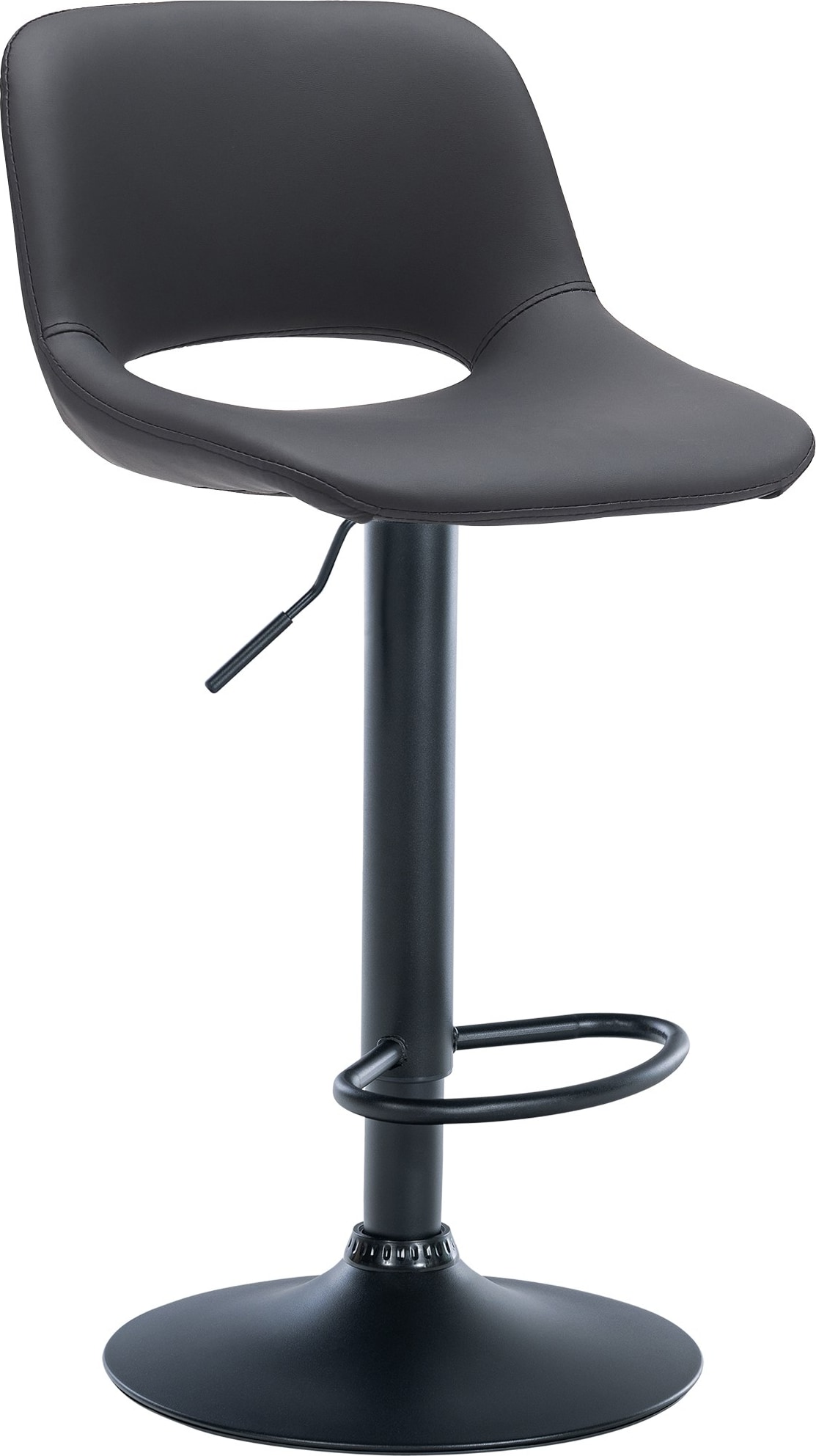 DELUKE® Barhocker JAKSON - Schwarz, Kunstleder, Schwarz | Barhocker mit Lehne Barstuhl Tresenhocker Tresenstuhl Kneipenhocker Kneipenstuhl
