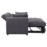 thumbnail of Merax Schlafsofa 3-in-1, 2-Sitzer mit verstellbarer Rückenlehne, USB, verstecktem Tisch & Getränkehalter, Grau