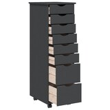 thumbnail of vidaXL Rollschrank mit Schubladen MOSS Grau Massivholz Kiefer