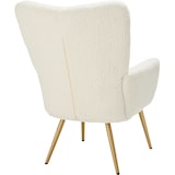 thumbnail of tectake Fauteuil Hygge gestoffeerd, ergonomisch, draagkracht 150 kg - Zonder hocker, Bouclé crème/goud - 405596