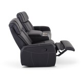 thumbnail of Kinosessel, 2er-Fernsehsessel mit mechanischer Relaxfunktion, Easy-Lift, für 2 Personen, 2 Getränkehalter, Kunstleder in Schwarz, Raburg Maxx
