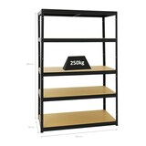 thumbnail of PROREGAL Mega Deal | 3x Schwerlastregal Big Elephant M & 1x Höhenverstellbare Werkbank Big Dino | Fachlast bis zu 600kg | Schwarz | Stecksystem