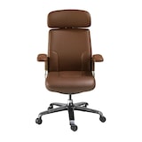 thumbnail of Angel Cerdá Sedia girevole da ufficio in similpelle marrone 4211C 74 x 70 x 118