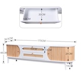 thumbnail of Merax TV-Schrank - Natürlicher Holz-Blend TV-Schrank mit Türen und Schubladen, Natürlicher Landhausstil, Weiß & Holzfarbe