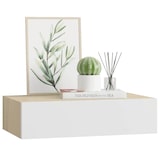 thumbnail of vidaXL Wandmontiertes Schubladenregal Eiche und Weiß 40 x 23,5 x 10 cm MDF