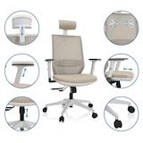 thumbnail of Bürostuhl / Drehstuhl PROFONDO PRO W Netzstoff / Stoff beige hjh OFFICE