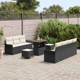 thumbnail of vidaXL Garten-Sofa-Set mit Kissen mit Kissen 10 pcs Schwarz und Creme