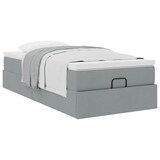 thumbnail of vidaXL Ottoman-Bett mit Matratze Hellgrau 100x200 cm Stoff