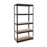 thumbnail of KITHOME - Estantería Metálica Almacenaje de Acero en Negro y 5 Baldas de MDF, 150x75x30cm