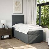 thumbnail of vidaXL Boxspringbett mit Matratze Dunkelgrau 90x190 cm Stoff