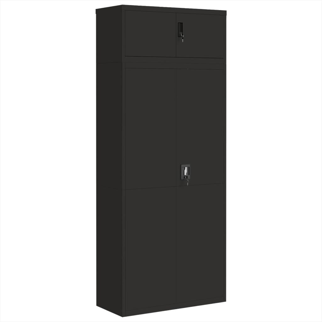 vidaXL Aktenschrank Schwarz 90x40x220 cm Stahl