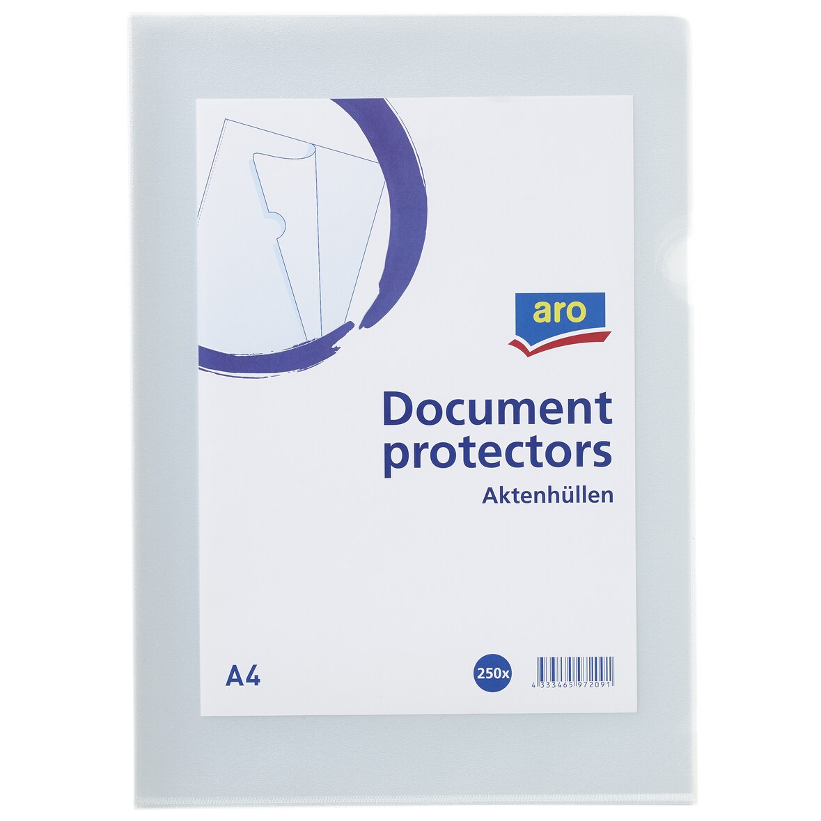 aro Aktenhüllen, DIN A4, transparent, genarbt, Polypropylen, 250 Stück