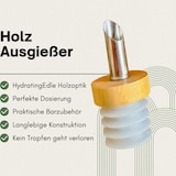 thumbnail of Vertedor para botellas de acero inoxidable en madera - juego de 1