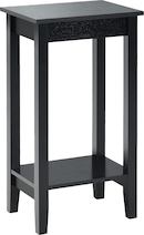 Costway Salontafel Van Glas Glazen Tafel Met 2 Niveaus Woonkamertafel Met Netplank En Oppervlak Van Gehard Glas Koffietafel Grijs En Zwart